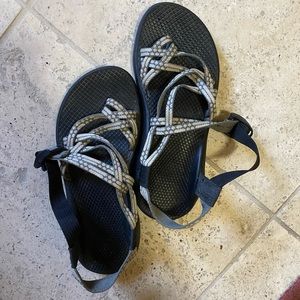Grey and White Chacos